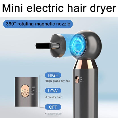 Leafless Hair Dryer, 800W, 2 Speed Fan, Negative Ionic Blow Dryer, Portable, Hair Dryer, Salon, 2 Gears, Best Gift