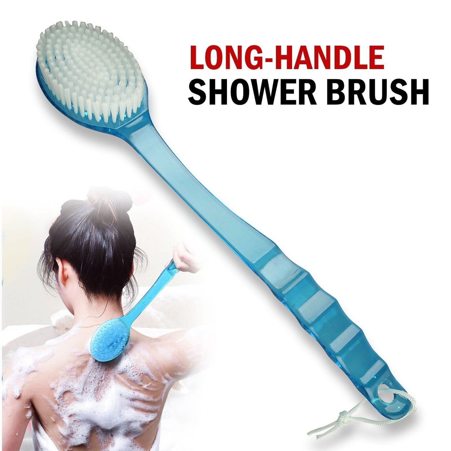 Corps arrière de douche Brushlong manche exfoliant peau Spa bain doux épurateur propre