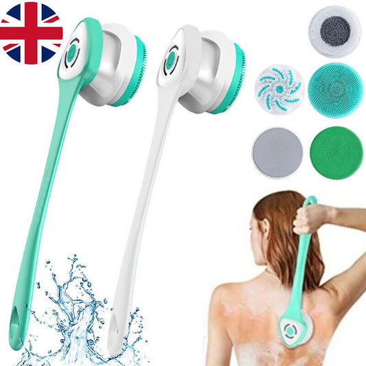 Brosse électrique de nettoyage de douche Bain de massage du corps Laveuse à long manche pour le dos R