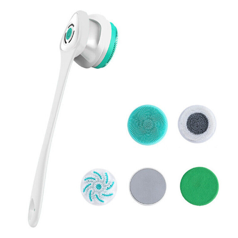 Brosse électrique de nettoyage de douche Bain de massage du corps Laveuse à long manche pour le dos R